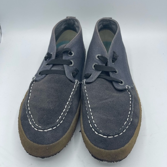 SeaVees Bayside Mocs US 9.5 Men's Suede Blue Chukka Boot Shoe Canvas Moccasin - Picture 1 of 5